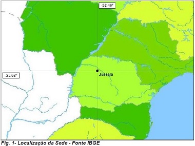 Localização do município de Jussara no Mapa do Paraná (Fonte: IBGE)Localização do município de Jussara no Mapa do Paraná (Fonte: IBGE) Localização do município de Jussara no Mapa do Paraná (Fonte: IBGE)