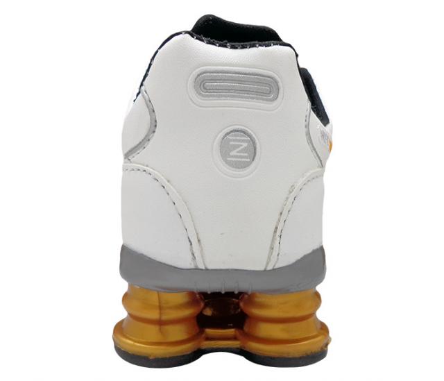 nike shox nz branco e dourado